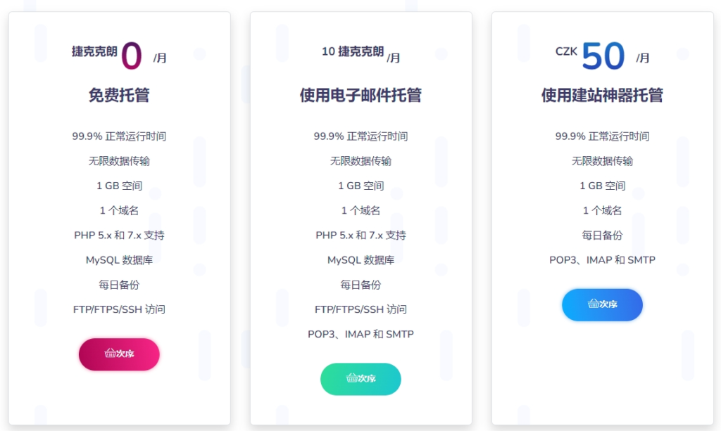 HZ.CZ 捷克 免费虚拟主机 PHP+Mysql 1G容量【已开始收费】