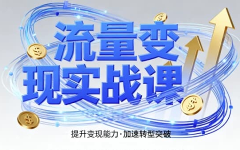流量变现实战课，4步入局系统教学，实现时间价值10倍提升