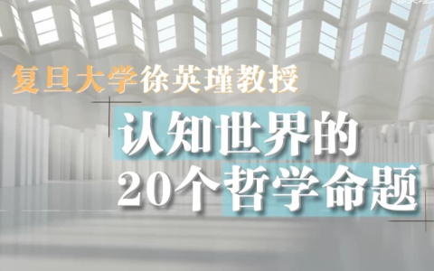 复旦徐英瑾教授《哲学20讲》，认知世界的20个核心命题