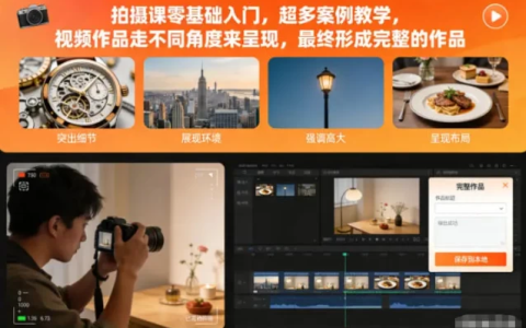 [拍摄/摄影] 拍摄课零基础入门，超多案例教学 [182.8M]