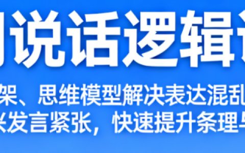 说话逻辑学课程：结构化表达与思维清晰的沟通训练