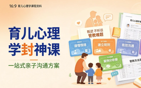 育儿心理学封神课，一站式解决叛逆+不听话等管教难题