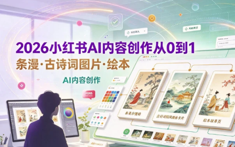 2026小红书AI内容创作从0到1：学习条漫、古诗词图片、绘本