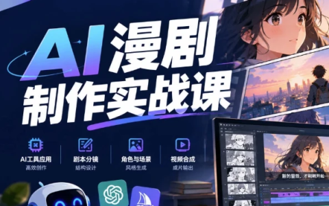 AI漫剧制作实战课，新手也能做出爆款AI漫剧