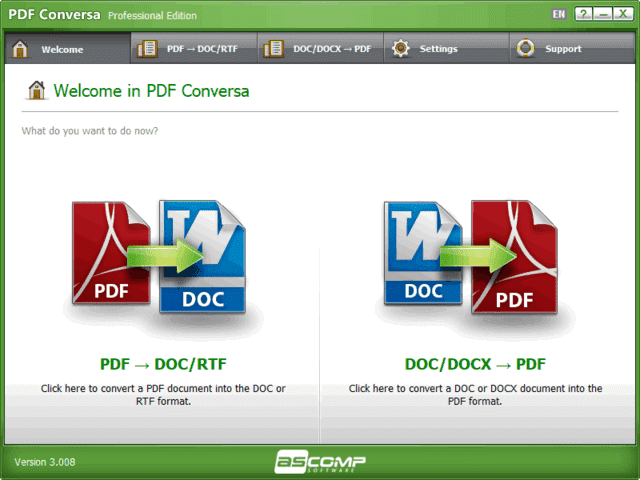 PDF转换工具 ASCOMP PDF Conversa Pro v3.014 多语便携版